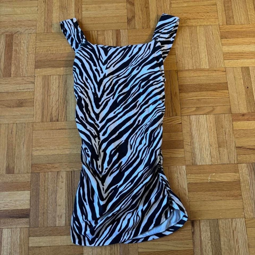 express zebra print tank w built in bra